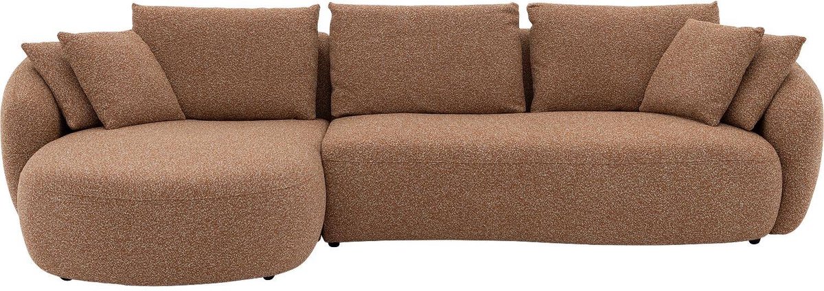 Goossens Ava Hoekbank - Stof - Rood - 334 x 83 x 175 cm - Links