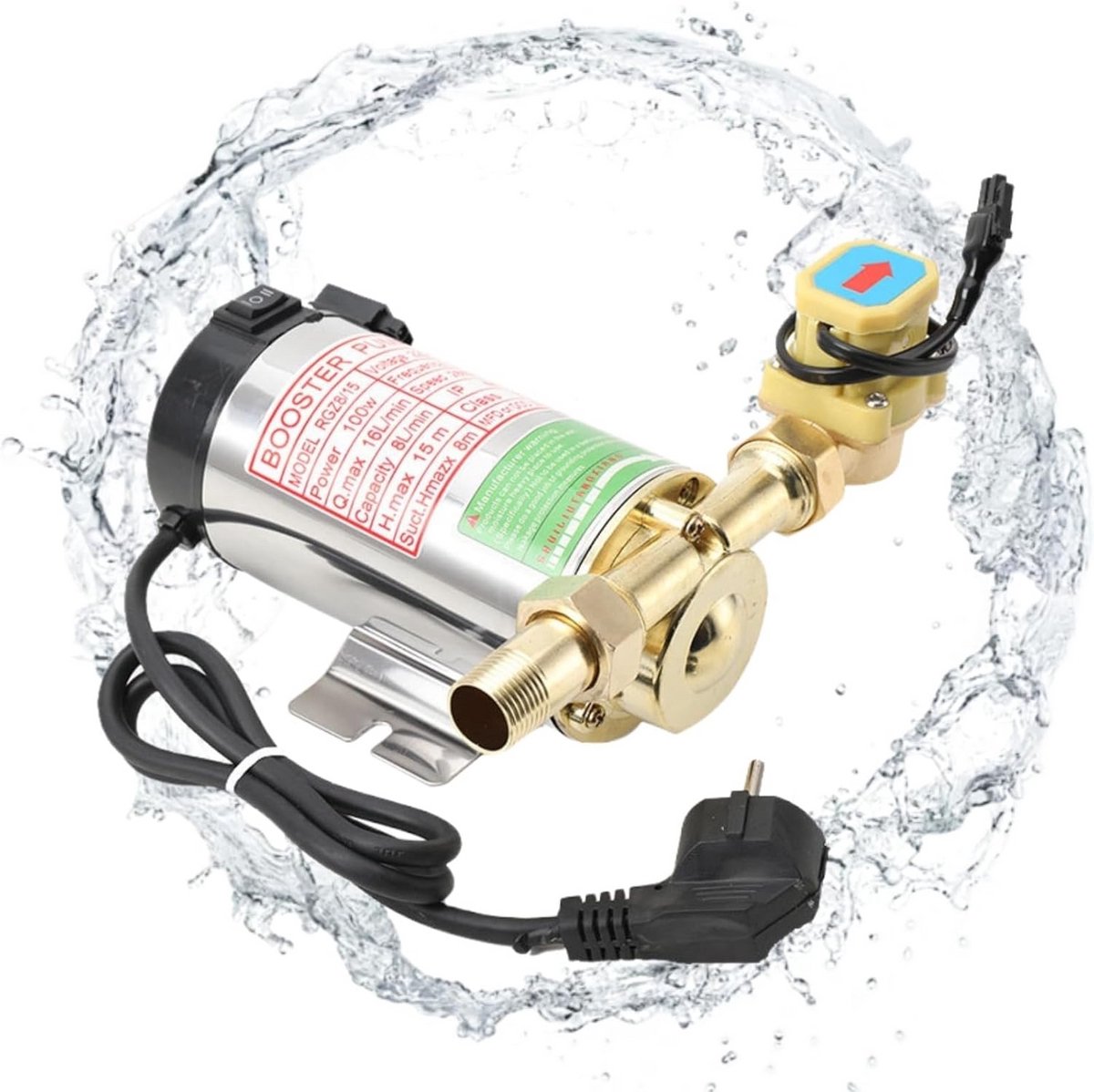 Drukverhogende pomp - Waterdrukpomp Huishoudpomp - Verhogen Waterdruk - Automatische Waterstroom Detectie - 3/4 inch - Zilver