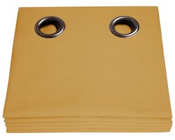 MOONDREAM LumenControl™ Totaal Verduisteringsgordijn | Licht+Zonwering | 100% Ondoorzichtig | EU-fabricaat | Oogjes | Geel MC215 | 135 x 260