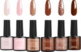 Moods Gellac 6-delige Set - Gellak Starterspakket - Gel Nagellak - 8ML - Subtle Luxe - Gellac - Nagels - Chique Kleuren - HEMA- & TPO-vrij