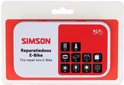 Simson reparatiedoos E-Bike met rode en witte verpakking en afbeeldingen van inhoud.