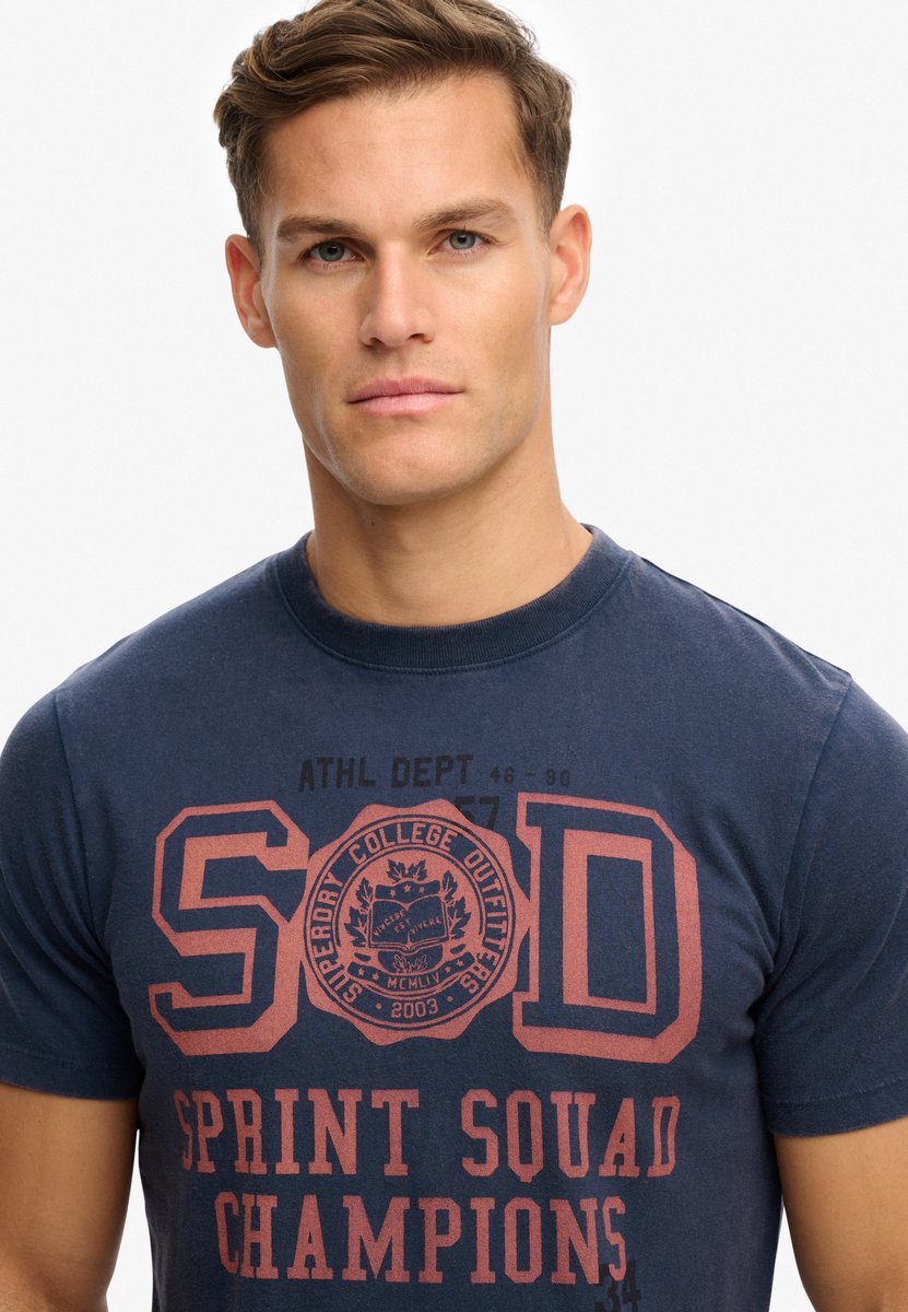 Superdry Vintage Prep Relaxed T-shirt Heren T-shirts Marineblauw