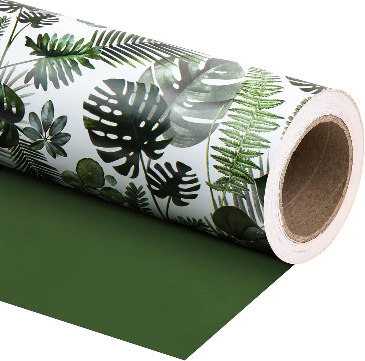 Dubbelzijdig Tropisch Inpakpapier Monstera Blad - Groene Design Giftwrap