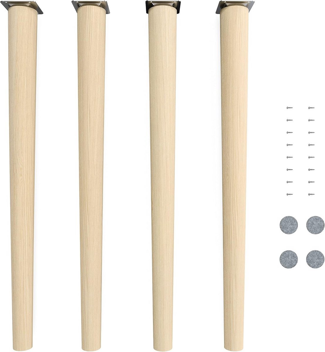 Ronde Tafelpoten Beukenhout 71 cm Hoog Recht Model voor Stoelen en Tafels