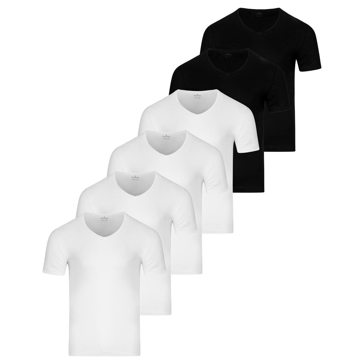 RAGMAN Heren onder t-shirts 6 pack Basic