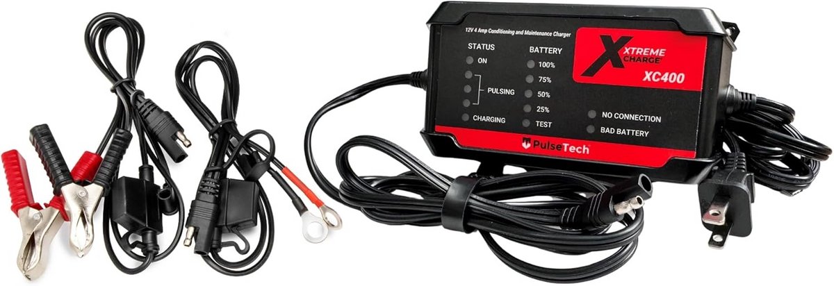 Slimme Acculader Onderhouder 4 AMP voor Alle 12V Loodzuur Batterijen