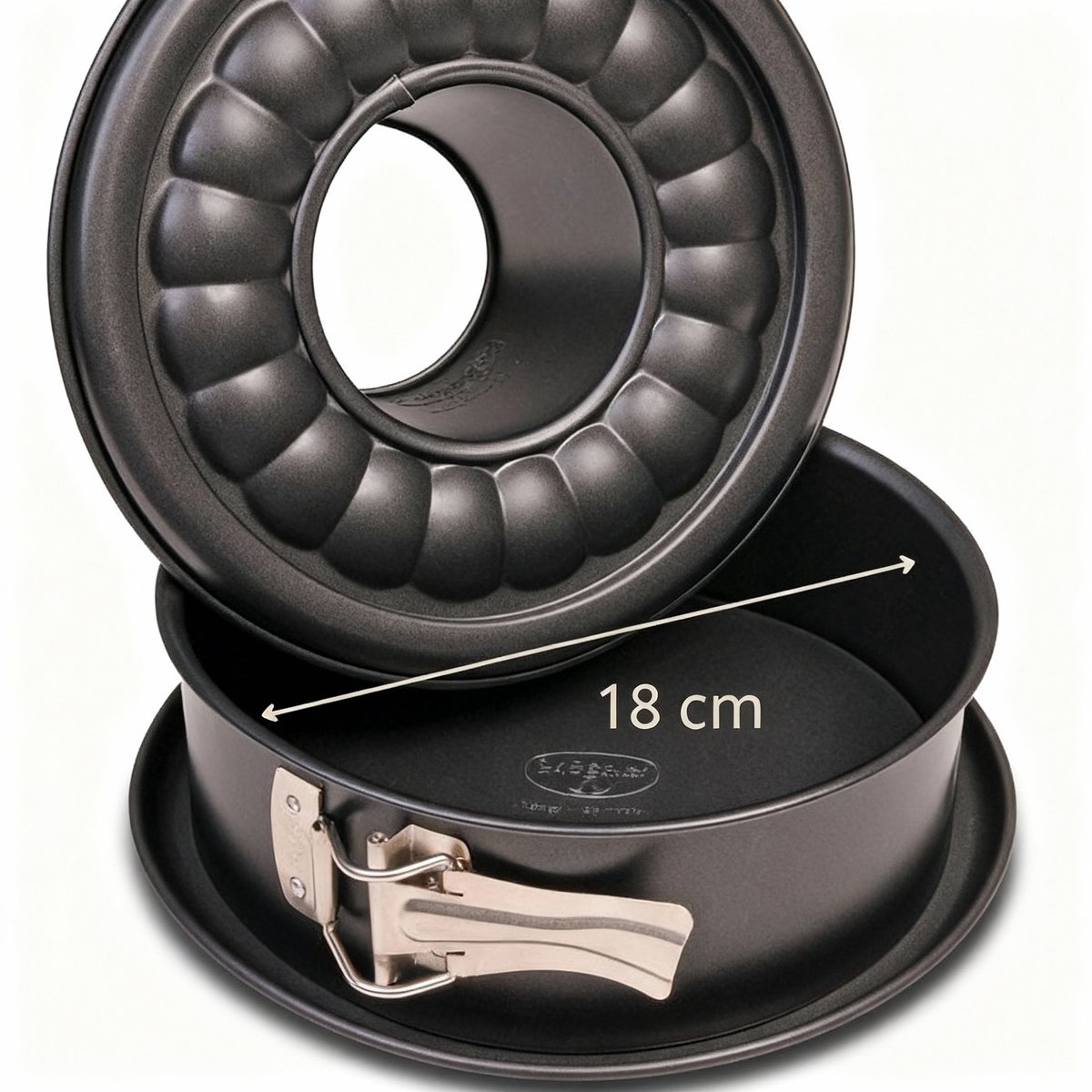 Springvorm en savarin met scharnier staal 18 cm Dr. Oetker Tradition