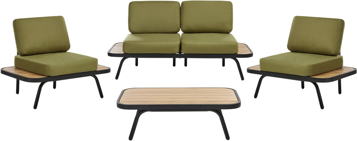 BELIANI MINOZZO - Loungeset 4-zits - Olijfgroen - Gecertificeerd acaciahout