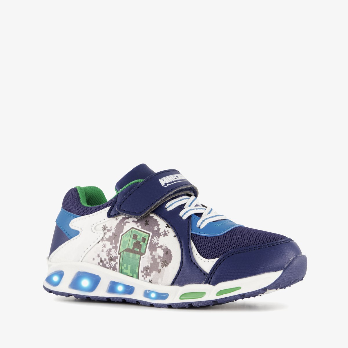 Minecraft jongens sneakers met lichtjes blauw - Maat 33