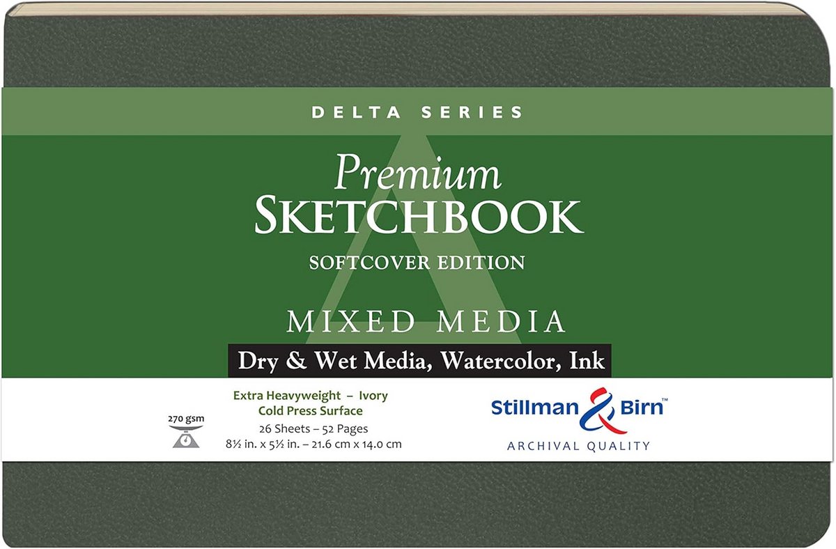 Softcover Schetsboek A5 formaat 270 g/m² Koudgeperst Papier