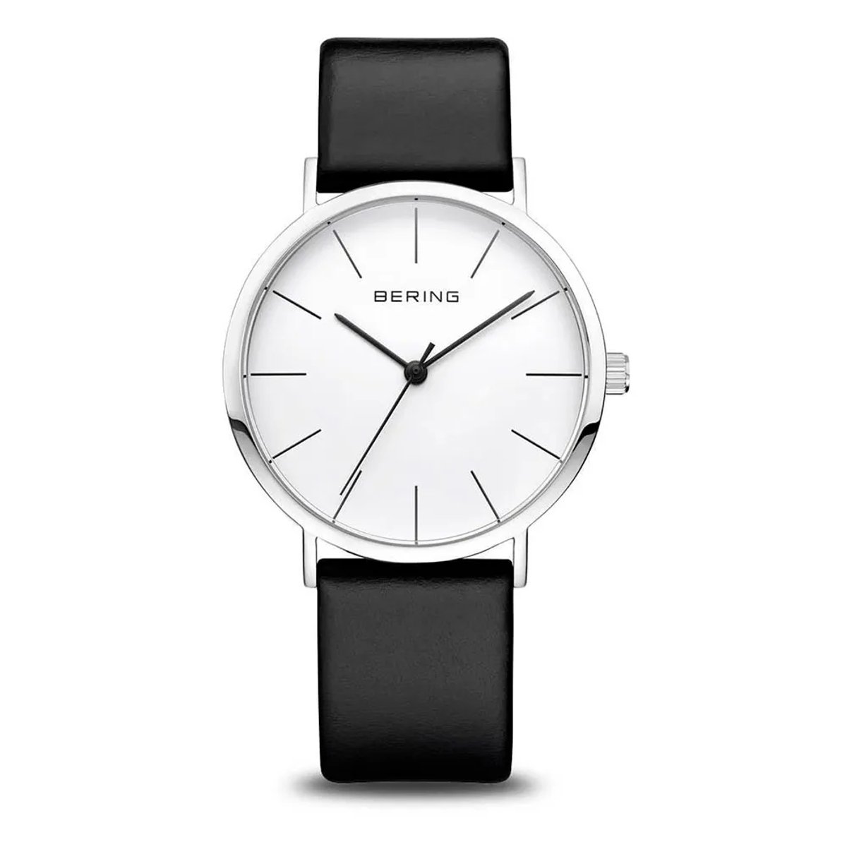BERING 13436-404 - Horloge - Leer - Zilverkleurig - Ø 36 mm