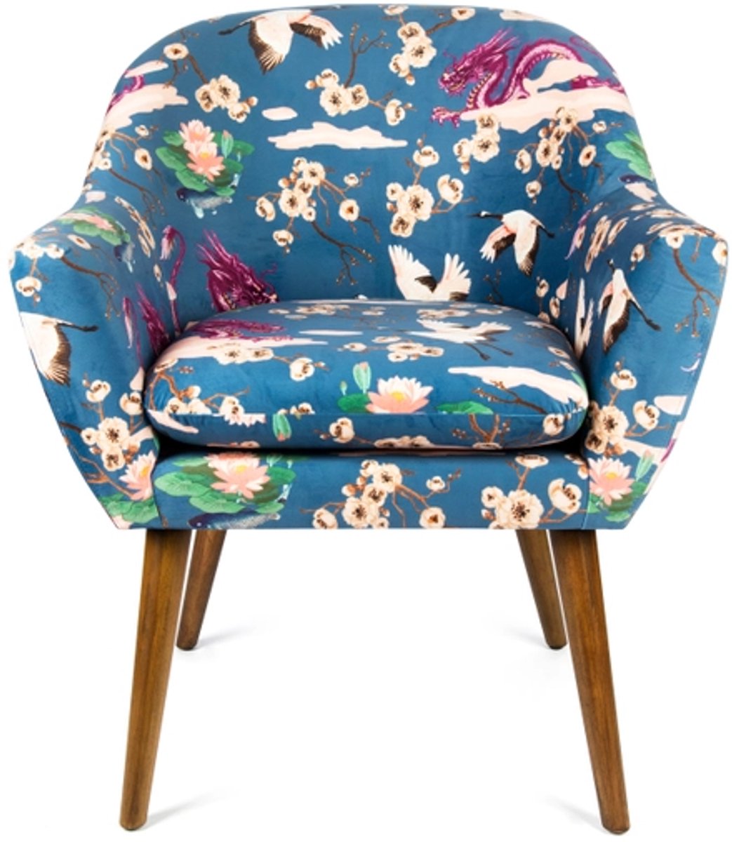 Excelsa Fauteuil Excelsa Fuji 70,5x65x83 cm Hout En Polyester Veelkleurig