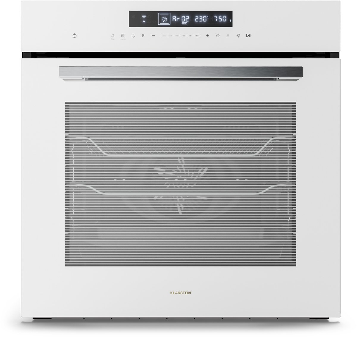 Klarstein Airfryer Airjet inbouwoven - 72 liter elektrische oven met -modus, 13 kookfuncties, touchbediening, geëmailleerde binnenkant, A++ energieklasse, driedubbele beglazing, geïntegreerde enkele oven, wit - voor Keuken