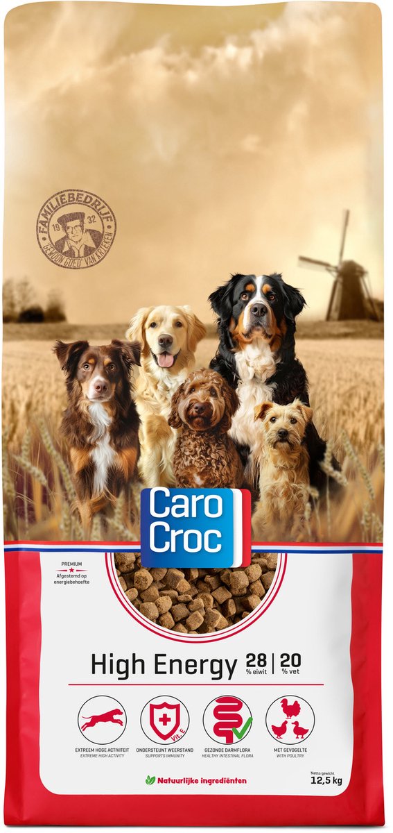 Carocroc 28/20 High Energy hondenvoer 2 x 12,5 kg