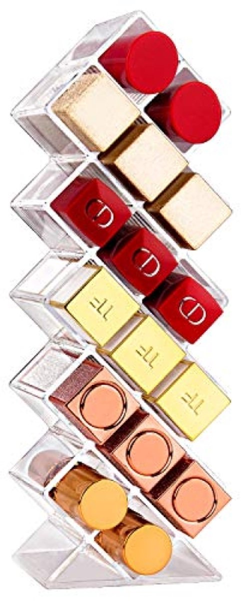 Doorzichtige lippenstifthouder met 16 gleuven - Acrylen opbergtoren voor make-up