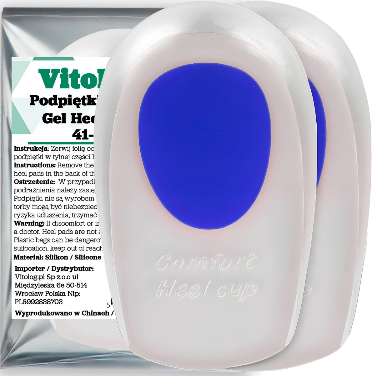 Vitolog - Gel Hielkussens - Voor Pijnstillende Hielsporen - Silicone - Maat 36-40