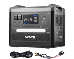 VEVOR Draagbare Stroomgenerator, 2400w 2160wh Zonnegenerator met 10 Uitgangen en Regelbaar Ingangsvermogen, Uitbreidbare Lifepo4-Accu voor Thuis, Kamperen en Camper (Zonnepaneel Niet Inbegrepen)