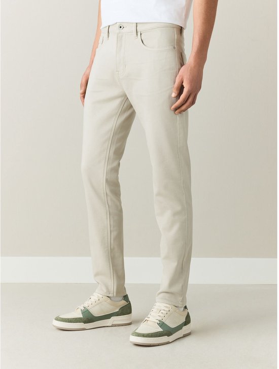 Next - Heren - Strakke Pasvorm - Comfortabele stretchjeans - Naturel