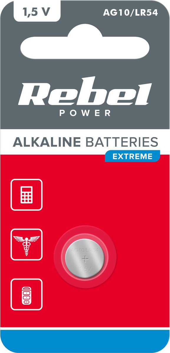 REBEL Extreme Serie - Alkaline Knoopcelbatterij - AG10 - Verbeterde Efficiëntie