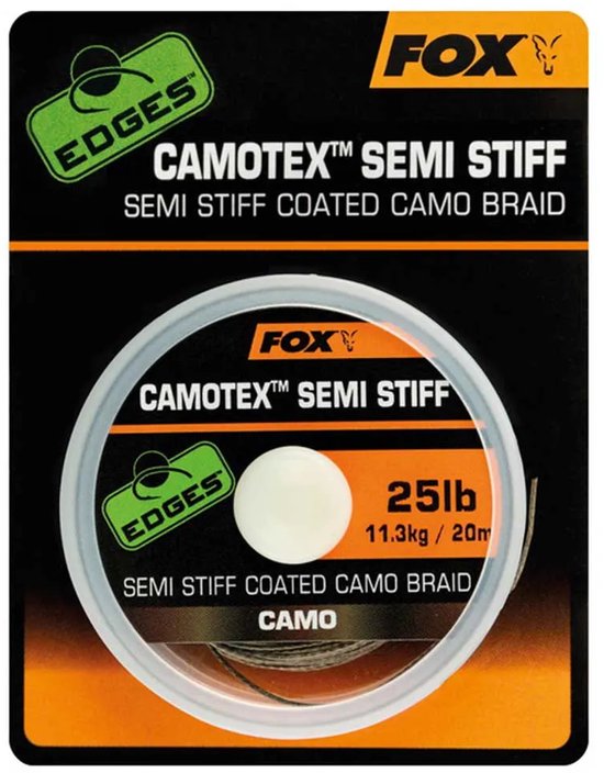 Fox Camostiff Semi Stiff - Semi Stiff Coated Camo Braid (20m) - Maat : 25lb van Fox — afbeelding 3