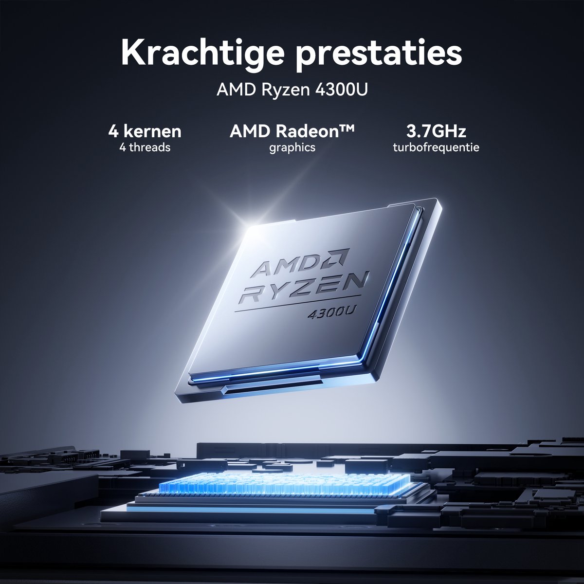 ACEMAGIC AX17Pro 17.3 Zoll FHD Laptop - Ryzen 4300U Processor tot 3.7GHz (Beat N-95) - 16GB DDR4 512GB SSD - WiFi 5 - BT5.0 - Grijs — afbeelding 4