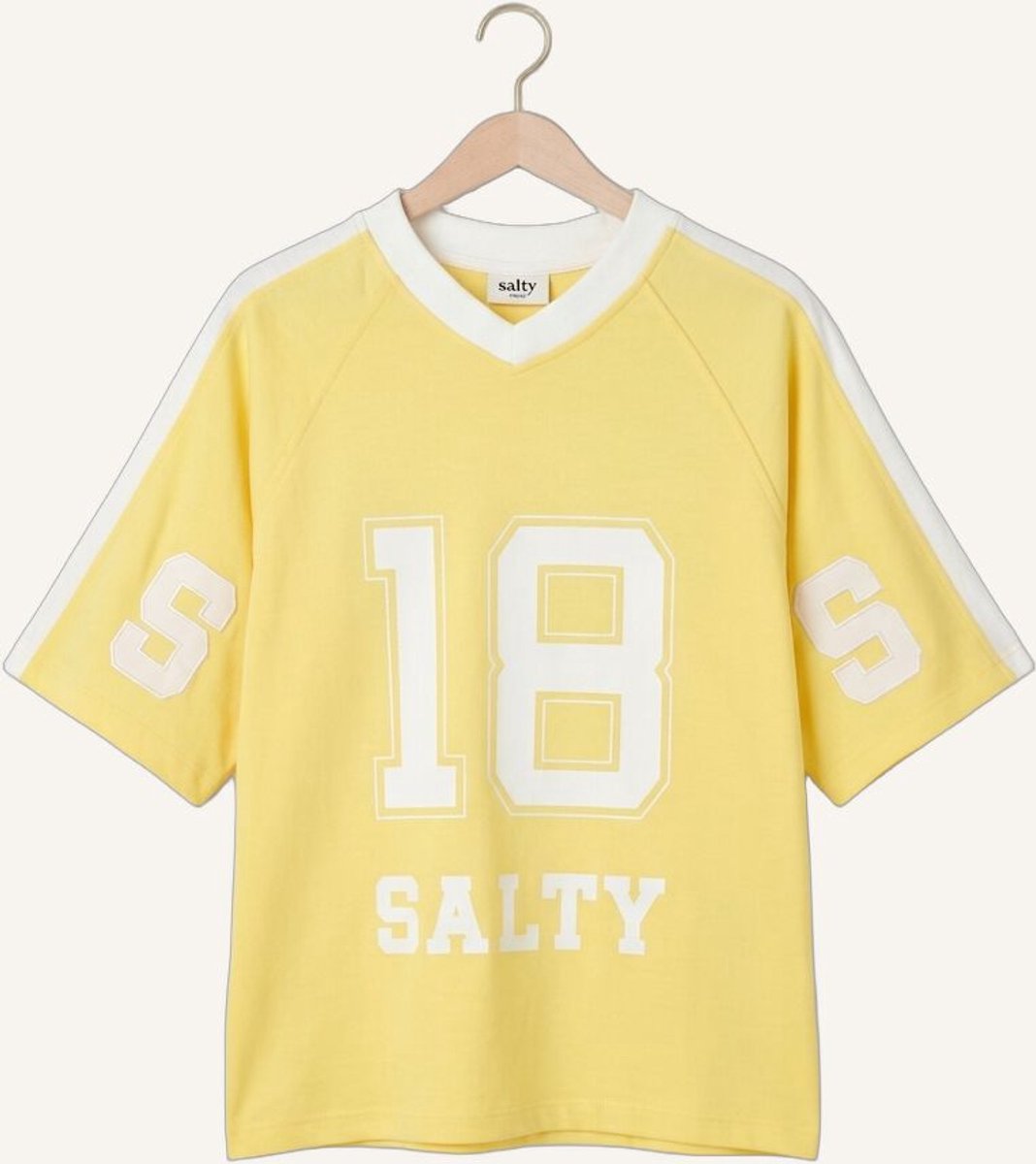 Salty Stitch Salty Sport Tee Tops & T-shirts Meisjes - Shirt - Geel - Maat 116