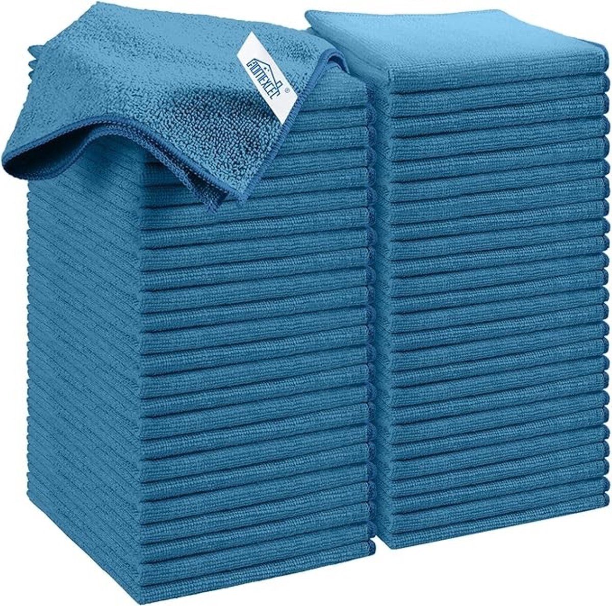 Set van 50 Marineblauwe Microvezel Poetsdoeken - Keuken, Ramen, Glas en Auto