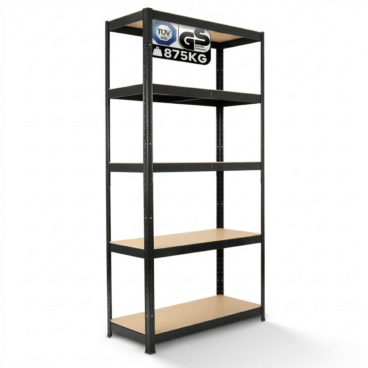 AREBOS Stellingen voor zwaar gebruik 180 x 90 x 40 cm | 875kg draagvermogen | 0,63 mm | 5 MDF platen Stellingen