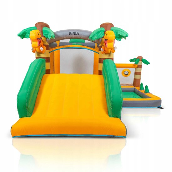KINDI DPZ007 - Opblaasbare speelplaats - Waterglijbaan - Basketbalring - 350×295×190 cm