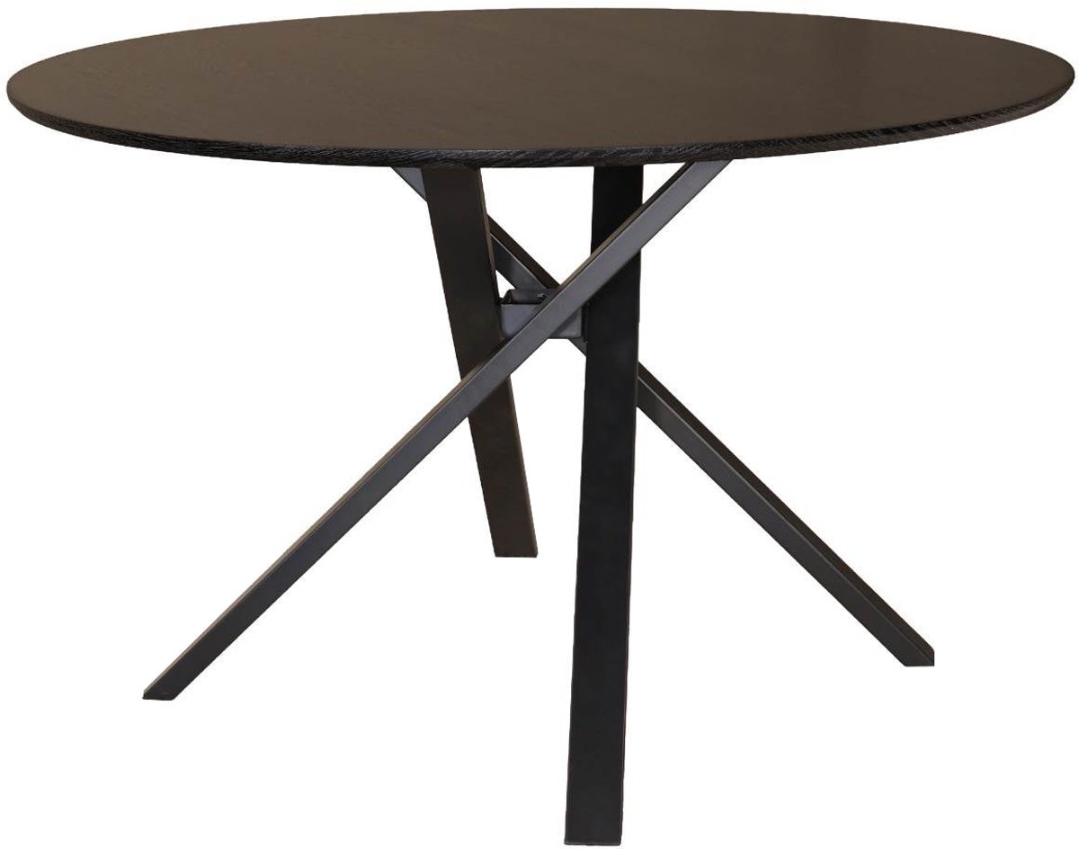Eettafel rond Ronsi Antoinette zwart 120cm ronde tafel MDF eetkamertafel