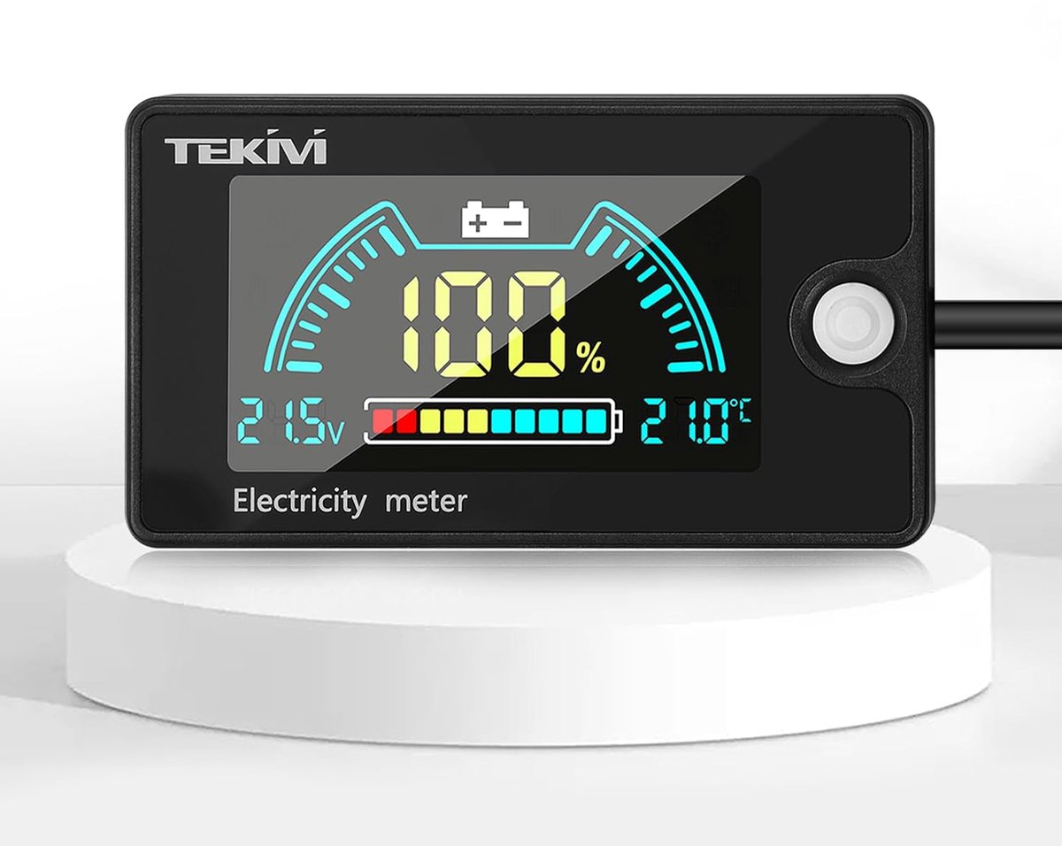 Batterij Capaciteit Meter - Spanningsmeter - Accu Controleren - Waterdicht Ontwerp - 8-100V
