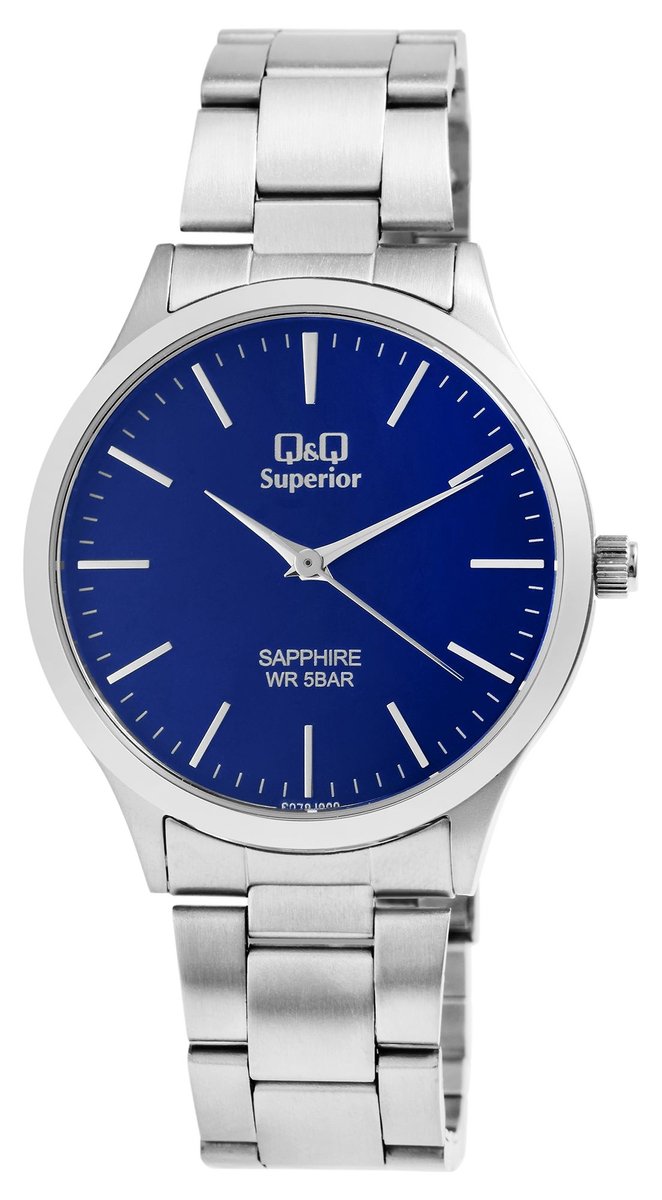 QQ Herenhorloge van roestvrij staal S278J222Y QQ Superior herenhorloge, roestvrij staal, saffierglas, 5