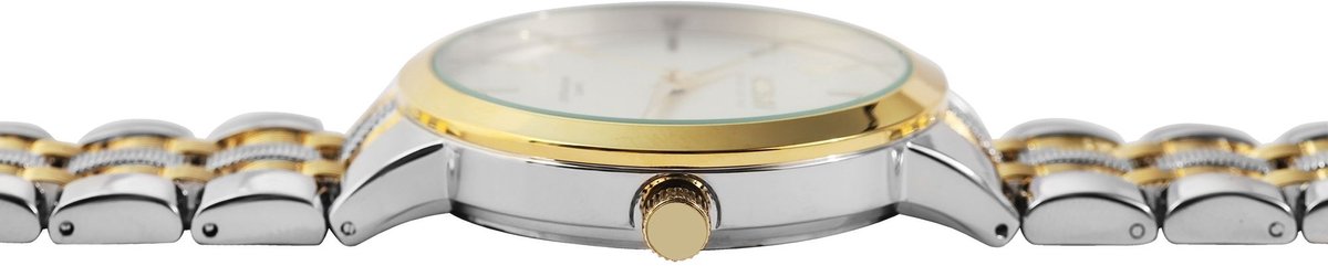 Akzent-Herenhorloge-model2800072-003-zilver-goudkleurig-Datum-diameter 42mm-3 atm waterdicht-metalen schakelband