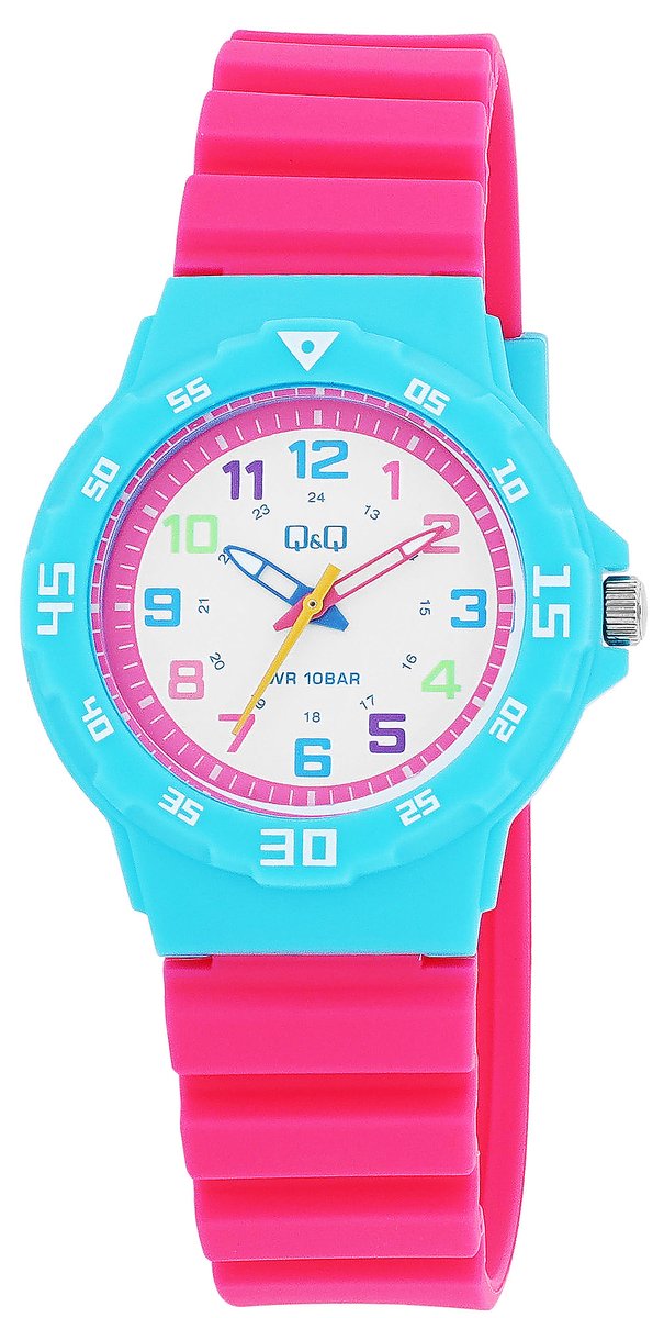QQ Waterdicht Kinderhorloge Azuur Roze VR19J014 33mm