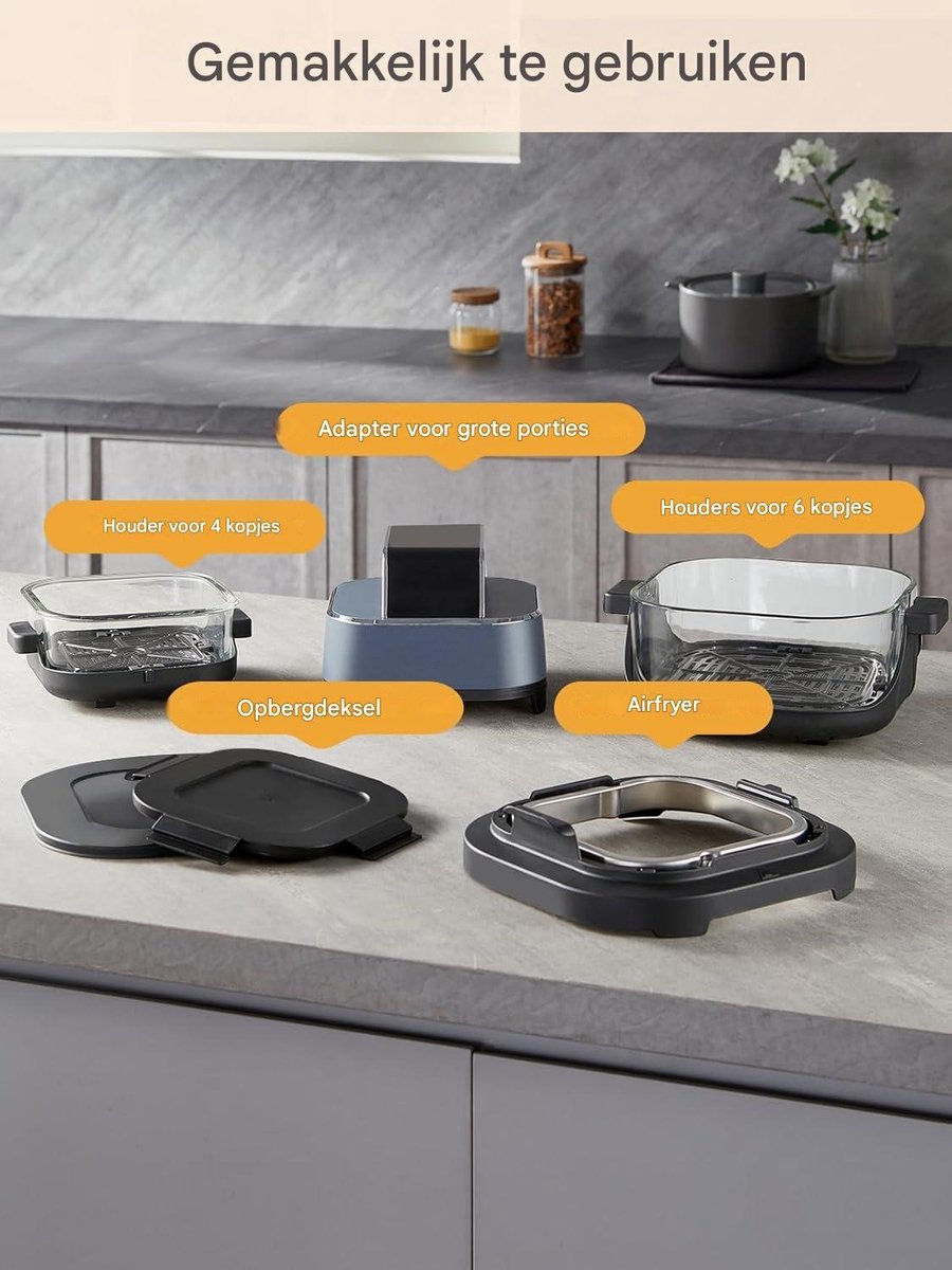 Draagbare Heteluchtfriteuse 4L met Dubbele Lade - afbeelding 2