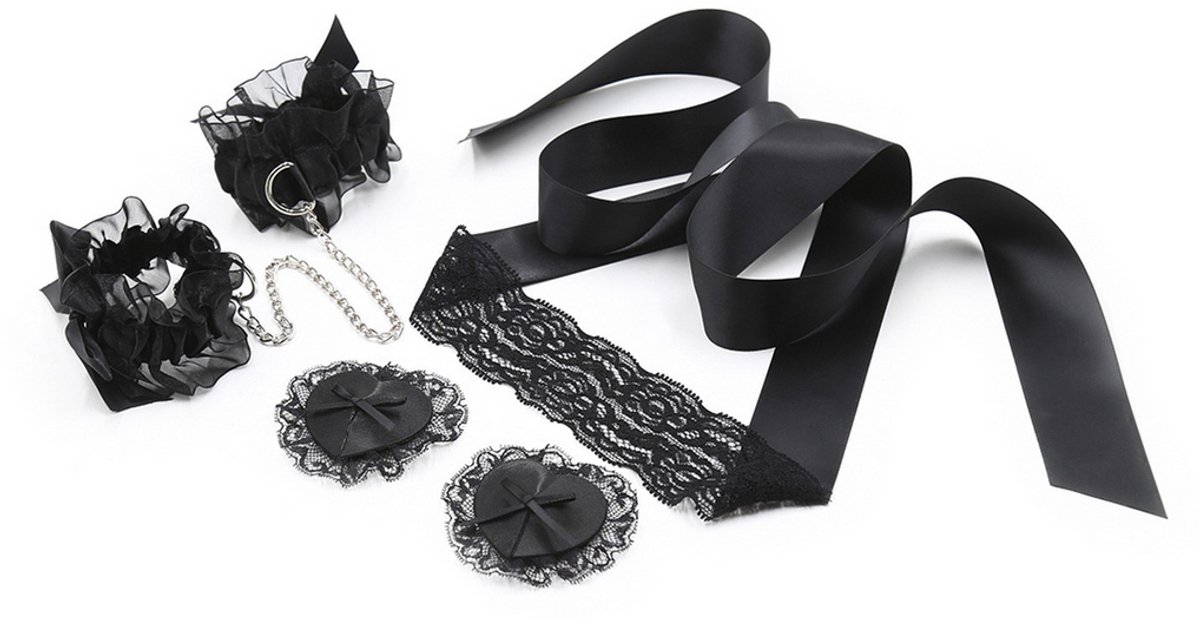 Crushious Lace Me Up - Bondage Lacy Set - Zwart
