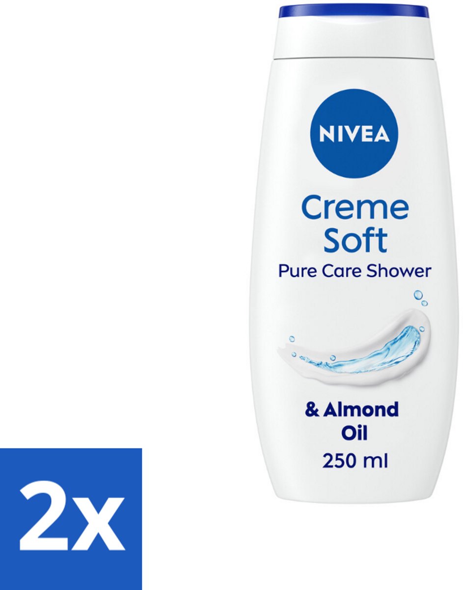 2 x NIVEA Douchecrème Soft 250 ml - Douchecrème - Hydratatie - Amandelolie - Zachte Huid - Voedend Schuim