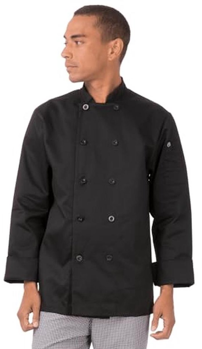 Unisex Chef Coat met Moderne Ontwerp - Zwart