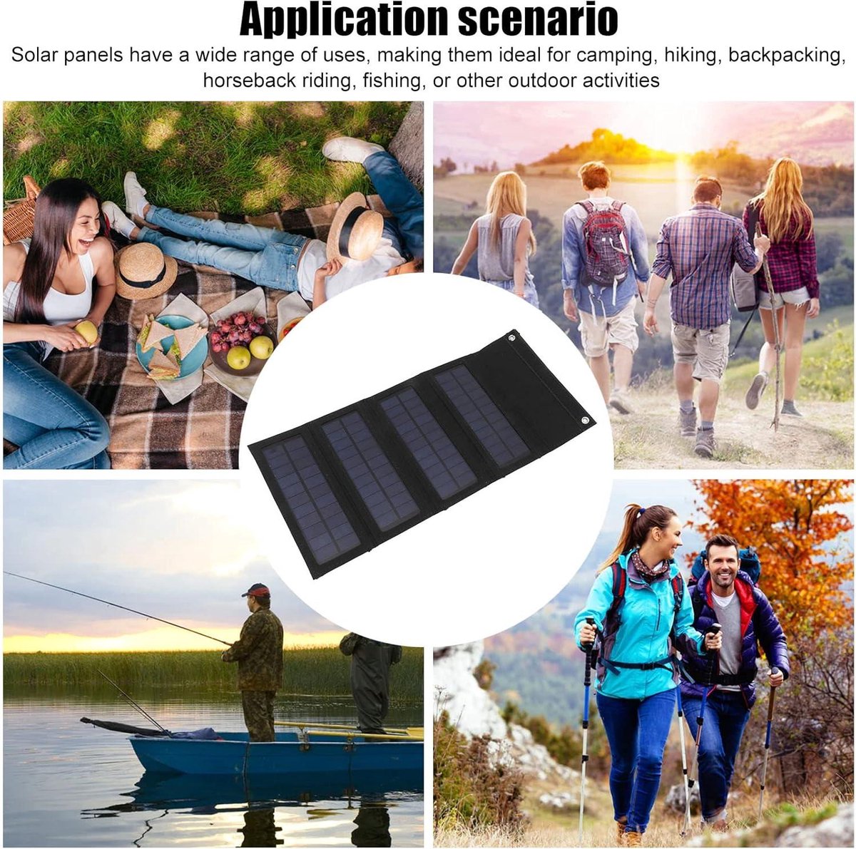 Opvouwbare zonne oplader met 4 panelen - 40W draagbare Power Bank voor smartphones en tablets - Ideaal voor kamperen en wandelen - Snelle zonne energie bron. – foto 6