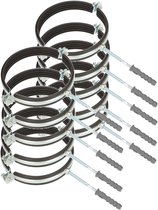 KOTARBAU 10 pces Collier Serrage Tuyau, Acier Galvanisé, 6", Noir