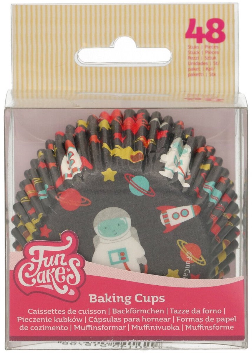FunCakes Baking Cups - Ruimte - 48 Stuks - Cupcake Vormpjes Papier
