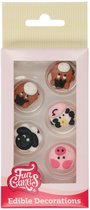 FunCakes Suikerdecoraties - Boerderij Dieren - 12 Stuks - Eetbare Taartdecoratie
