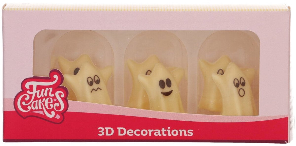 FunCakes Chocolade Decoraties - Halloween - 3D Ghosts - Set/6