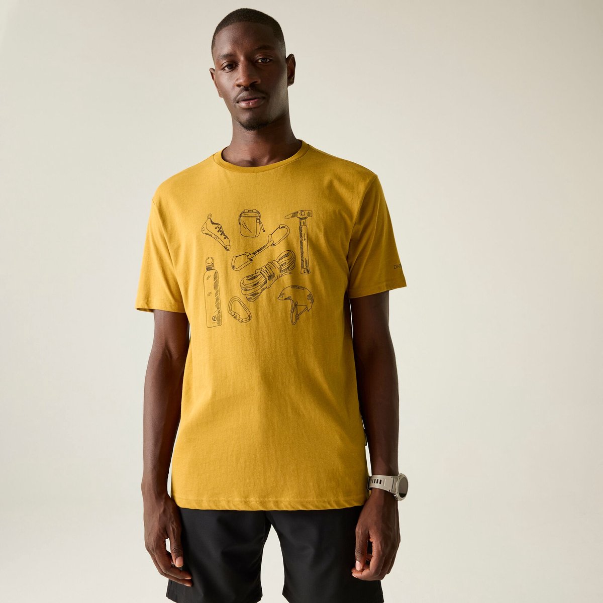Dare2B Movement III T-shirt met korte mouwen en grafische print voor heren Bruin