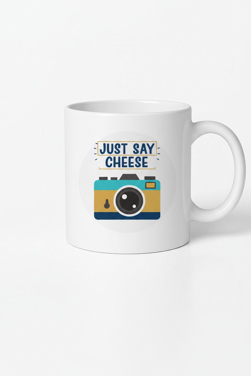 Just Say Cheese - Keramische Fotografie Mok - Uniek Cadeau voor Fotografen