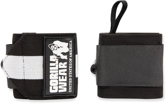 Gorilla Wear Wrist Wraps Ultra Fitnesshandschoenen Zwart/Wit One Size
