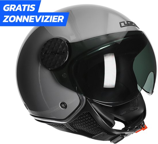 LS2 Sphere Lux - Jethelm - Scooterhelm Vespa - Nardo Grey - Maat XS - ECE Gekeurd