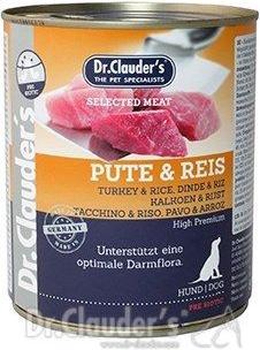 Dr. Clauders Prebiotics Kalkoen Met Rijst 800g