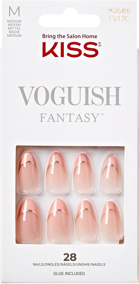KISS Voguish Fantasy Éclatant - Kunstnagels - Peach French - 28 stuks