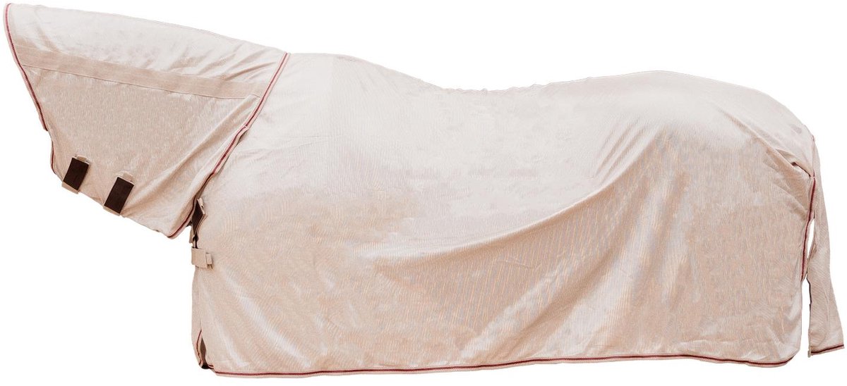 Kentucky Horsewear - Vliegendeken comfort classic met nek-en buikbedekking beige/bordeaux 130-6'0